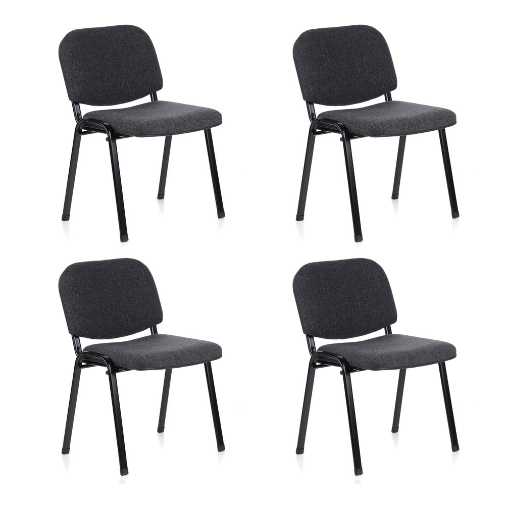 HJH Office 704520 Set di 4 Ospite XT 600 Tessuto, Conferenza imbottita, impilabile, Attesa, Poltrona, Antracite