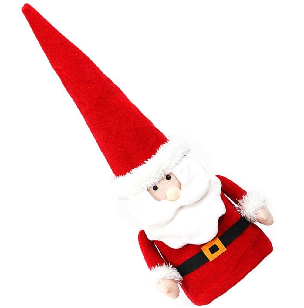 Décorations d'arbre de Noël en peluche et grand chapeau haut de Père Noël avec jambes