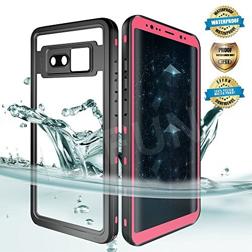EFFUN Samsung Galaxy Note 8 Waterproof Case, IP68 Certified Waterproof Underwater Cover Dust/Snow/Shock Proof Case with Phone Stand, PH Test Paper and Floating for Strap for Galaxy Note 8 Pink