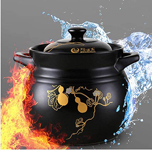 CTCOIJRN Kasserolle mit Deckel, Bratpfanne – großer runder Steingut-Keramiktopf, Doppelgriff, schwarz(2.3L) 8 CTCOIJRN Kasserolle mit Deckel, Bratpfanne – großer runder Steingut-Keramiktopf, Doppelgriff, schwarz(2.3L)
