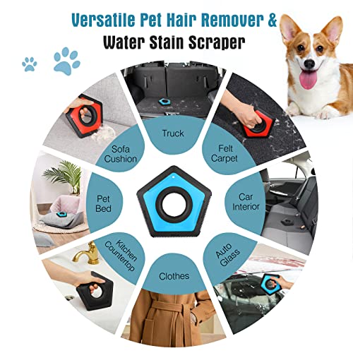 Image of VavoPaw Pet Fur Removal Brush - Blue, Multifunctional for Car Interior, Couch, Carpet, Furniture, Lint, Sofa