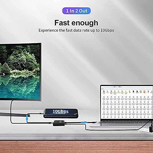 CABLEDECONN USB-C Type-C 8K Updated Switch USB 3.1 C Gen 2 Cable for Video Bi-Direction 8K@30Hz 4K@120Hz Power Delivery 100w 10Gbps Data Transfer Splitter Converter