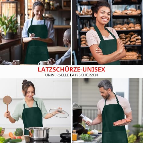 Utopia Kitchen 2er Pack Unisex Grillschürze mit geräumigen Taschen Verstellbare Latzschürzen für Männer und Frauen ideal für Köche Kochen… – Ansicht 5