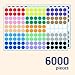 6000 Pieces, 1/2 inch - Colored Dot Stickers, Round Circle Sticker Dots Assorted - 15 Colors