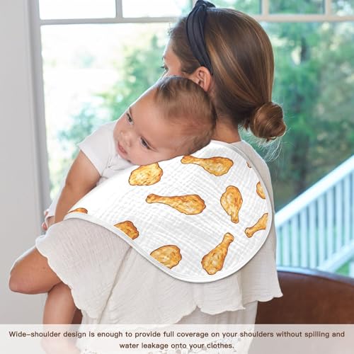 vvfelixl Baby Burp Cloths Crispy Fried Chicken Baby Newborn Cotton Burping Cloths Set Babys Washcloths 4 Pack4