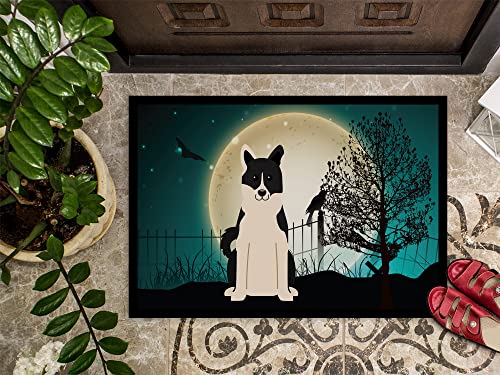 Caroline's Treasures Bb2219Jmat Halloween Scary Russo-European Laika Spitz Doormat 24X36 Front Door Mat Indoor Outdoor Rugs For Entryway, Non Slip Washable Low Pile #TOP2
