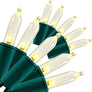 YULETIME Warm White LED Christmas Lights 200 Count 50 ft Pack of 2 Strands 25 ft 100 Lights UL Certified Commercial Grade String Light Set Warm White
