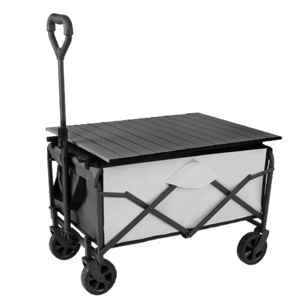 vrfvsdasAAS camping cart， Night Market Stall Cart Folding Camp Tent Outdoor Camping Picnic Cargo Trailer Van Table Trolley