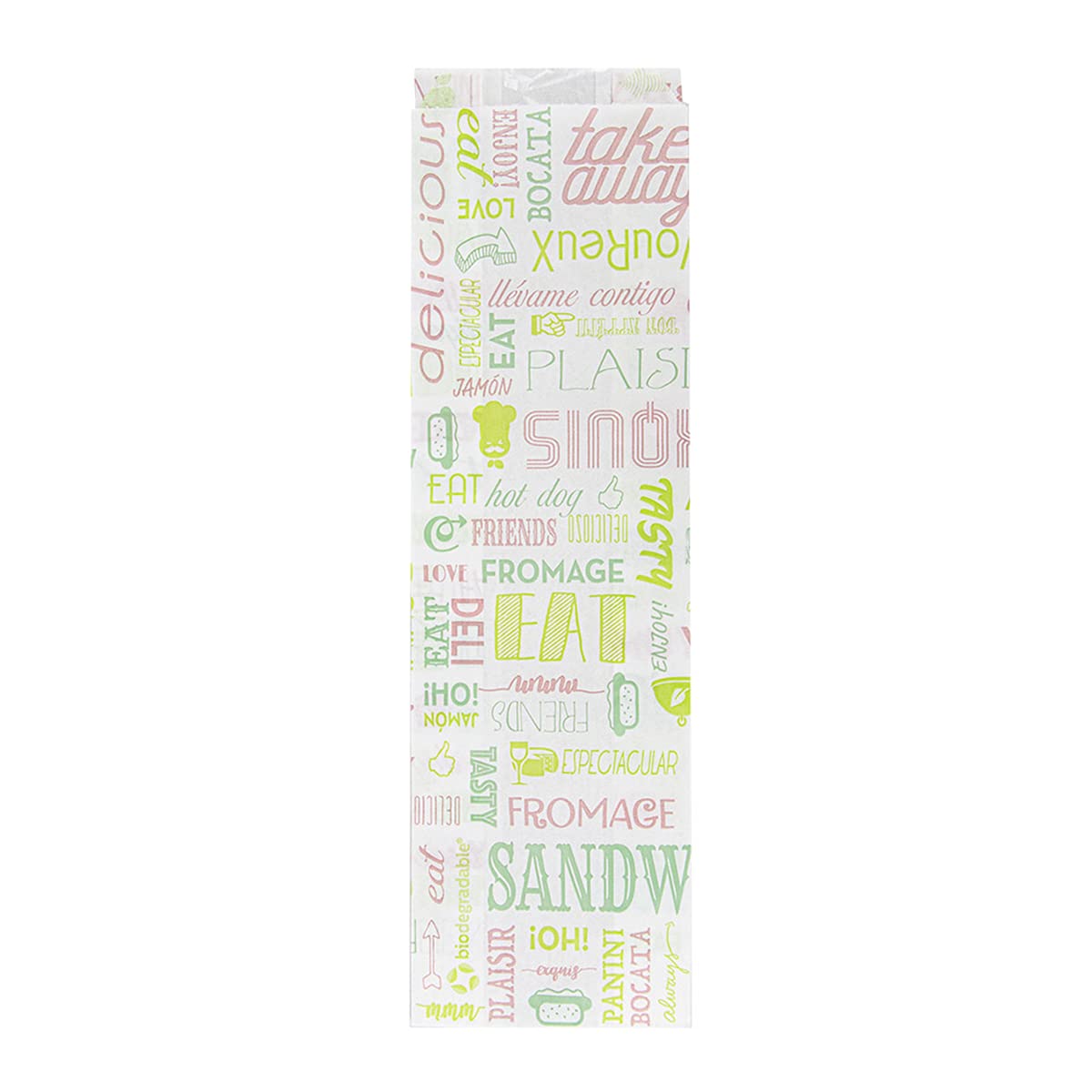 Sacchetti Baguette con finestra Eco 32 G/M2 9+4,5X30 cm Bianco Perg. Antigrasso 250 pezzi