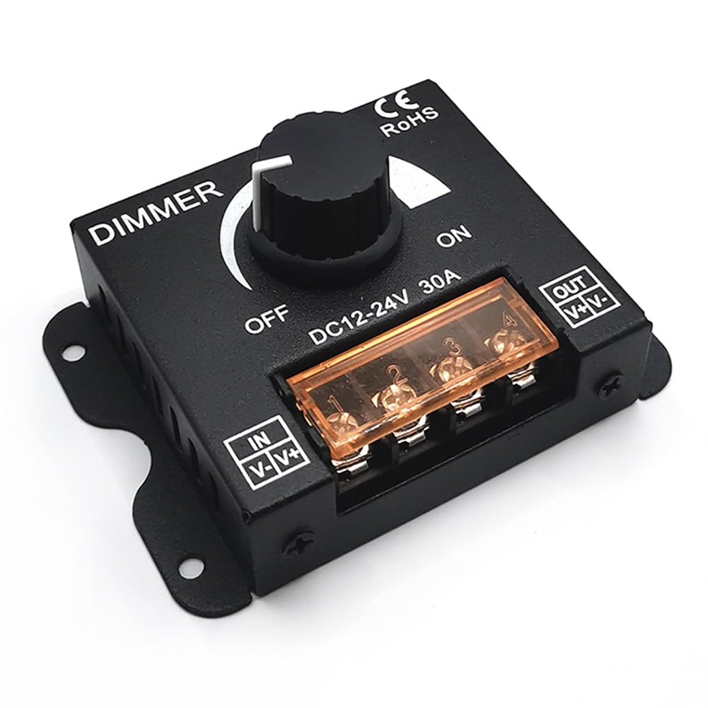Qarmijaer 5PCS DC 12V 24V LED Dimmer Switch 30A Voltage Regulator Adjustable Controller for LED Strip Light Dimming Dimmers Replacement Spare Parts Accessories - Image 3