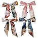 SFBBCLOZ Bandeau Scarf for Bag Purse Scarf for Handbags Headband Scarf for Women Hair Ribbons for Women Handbag Scarf Hair Scarf Skinny Scarf Silk Ribbon Scarf Neck Scarf for Women 4 Pack 04