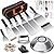 Griddle Accessories Set, 32 PCS Griddle Accessories Kit for Blackstone and Camp Chef, Flat Top Grill Accessories with Melting Dome, Enlarged Spatulas, Burger Press for Outdoor Grilling BBQ