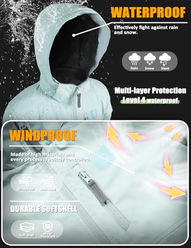 GEMYSE Kids Winter Jacket Waterproof Boys Girls Ski Jacket with Hood Windproof Warm Fall and Winter Outerwear4