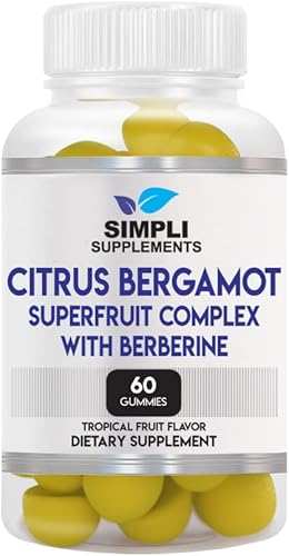 Suplemento de extracto de bergamota cítrica prémium con gomitas de berberina - 500 mg, 60 gomitas