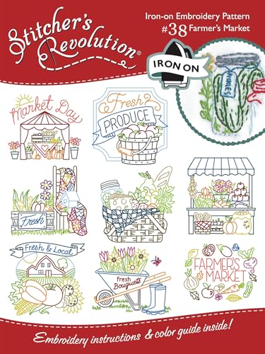 Stitchers Revolution Farmers Market Stitchers Revolution Iron on transfers for Embroidery white