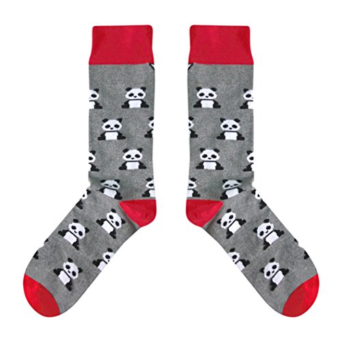 CUP OF SOX - Pandas/Tiere/Bär - Socken in der Tasse - Herren und Damen Baumwolle Freizeit Socken, Grau, 37-40