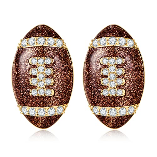 LILIE&WHITE Brown Rugby For Women Sport Stud Football Sports Game Team Fans Players Jewelry