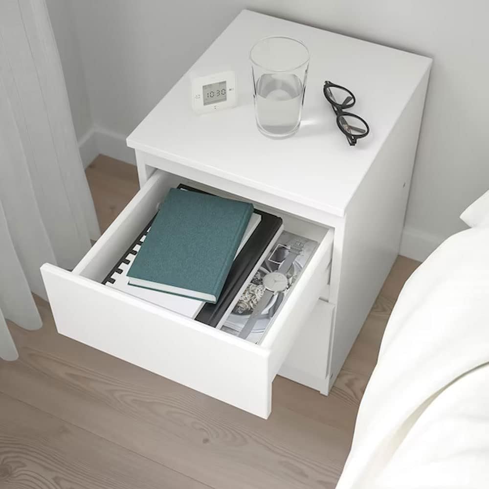 Flaming® IKEEAAA Kullen Chest of 2 Drawers, 35X49 Cm (13 3/4X19 1/4"), Matte, (White) 2