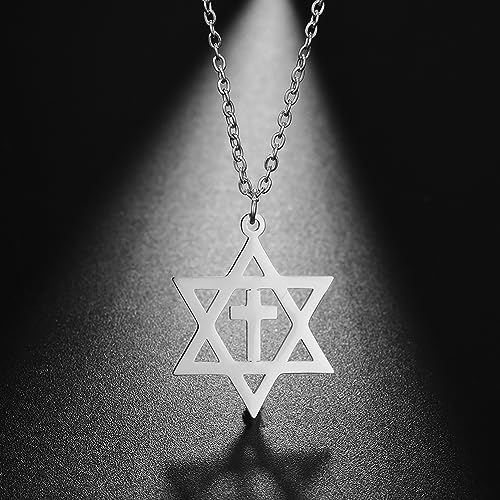 EUEAVAN Star of David Necklace for Women Hexagram Pendant Necklace Amulet Symbo Jewish Israel Religious David Jewelry Gift Women4