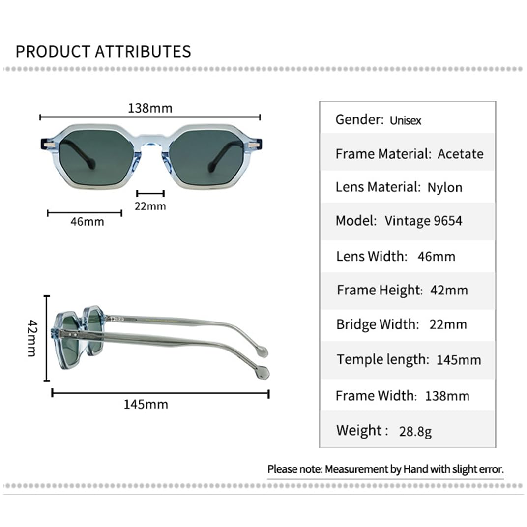Occhiali da sole retrò alla moda con montatura piccola in acetato effetto chicco di riso e protezione UV400 per attività all'aperto.