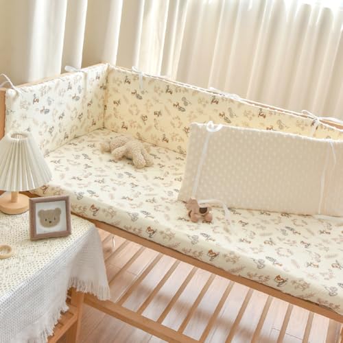 PTKG Chichonera Cama Suave Transpirable Alfombra AnticolisióN Borde del Amortiguador Suave Transpirable CojíN de Blanda Chichonera Acolchada ProteccióN Integral Chichoneras Blanda,B1,120 * 28cm