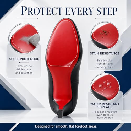 Image of 40 in Clear Sole Protector for High Heel Shoes, Anti-Slip Shoe Sole Guard, Transparent Sole Protector for Red Bottom Heels (5 in x 40 in)