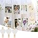 Hengxinc 120 Stück 30MM Mini Holzklammern Klein Herz Mini Wäscheklammern Hochzeit Kleine Holzklammern Für Polaroid Fotos mit 10M Jute String DIY für Fotowand Display Party (Weiß)