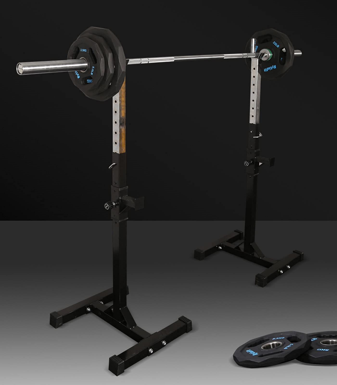 OTQEFTN Squat Barbell Rack, Portable Home Fitness Weightlifting Bench Press, Heavy Dumbbell Rack with 200kg Load