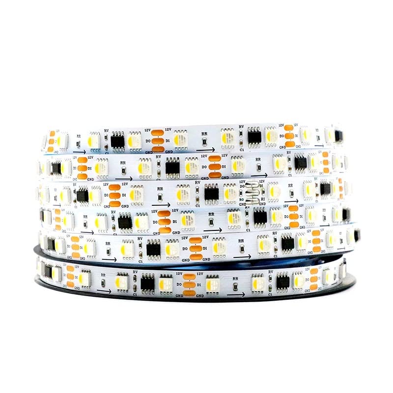 AKSPET LED Dekorationszubehör 5 Meter, LED-Lichtstreifen WS2814A RGBW 4-in-1 DC12V/24V 5050SMD 60leds/m Außenbeleuchtung wasserdichte LED-Vollfarbstreifen Outdoor/Indoor(24V-warm White 3000k,IP65)