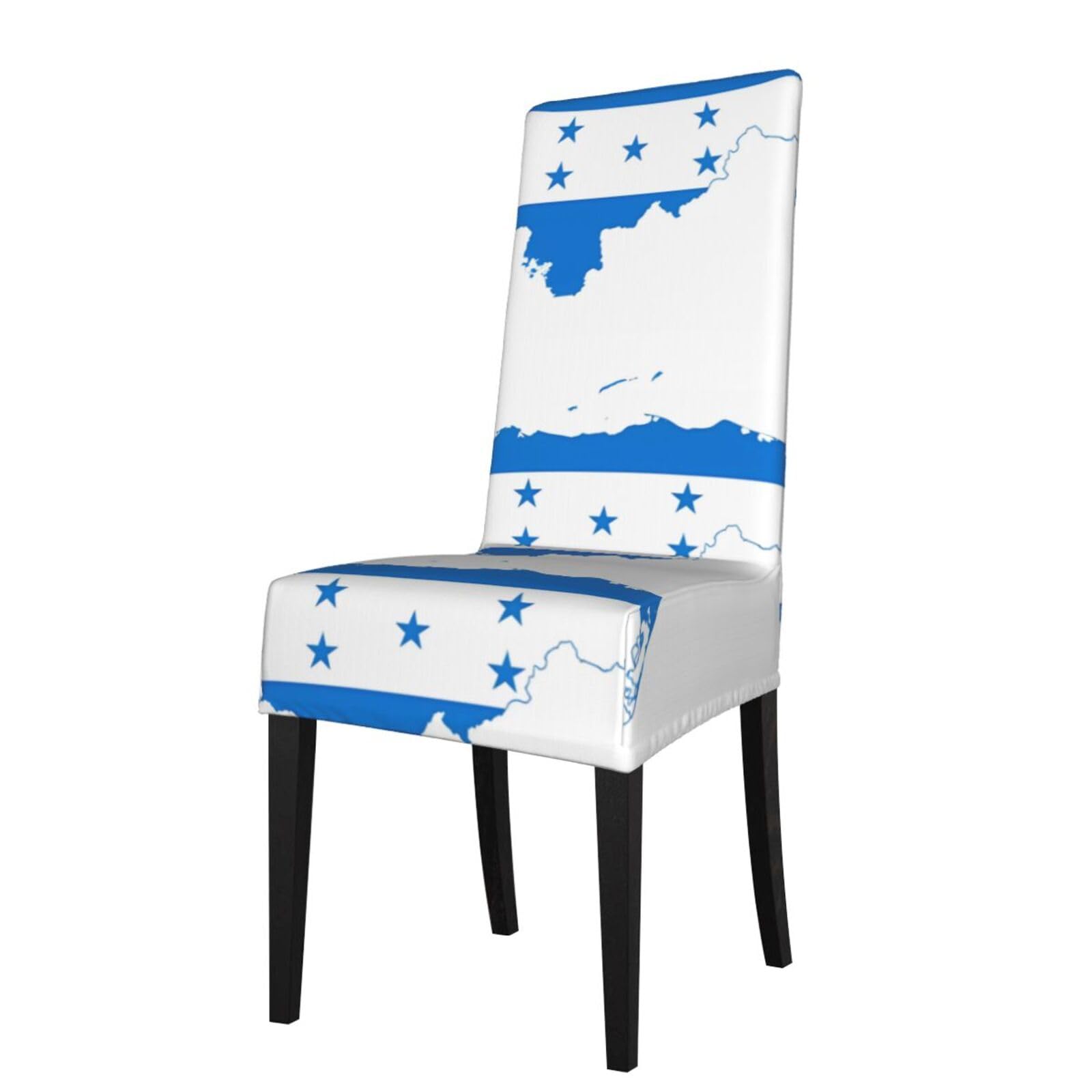 Yyhhaofa Black Honduras Flag Prints Dining Chair Throws – Stretch Slipcovers Revitalize Your Seating With Easy Style & Easy Care