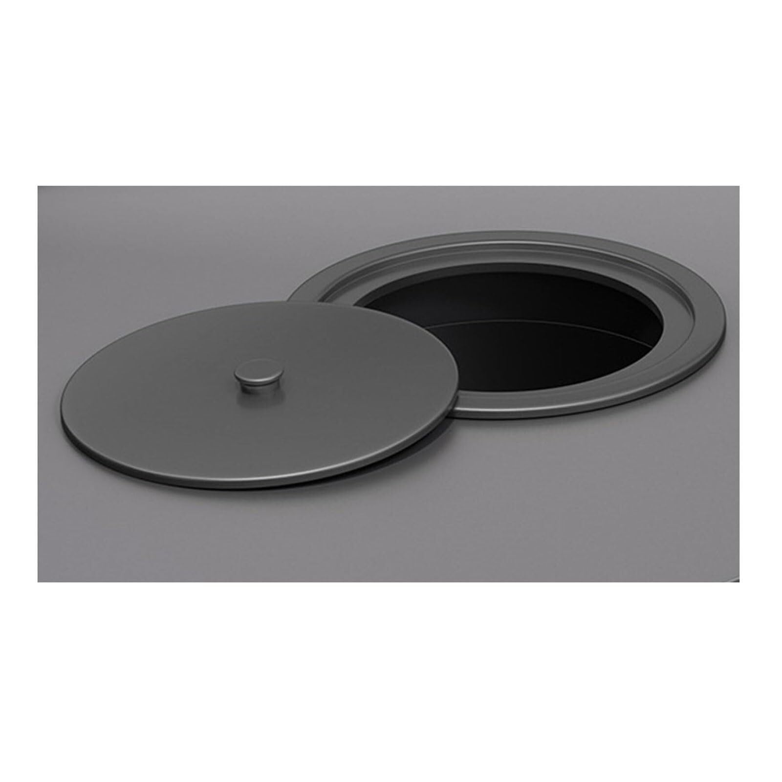 DFGHNBVC Round Trash Grommet Countertop Trash Bin Lid Hidden Trash Can Lid 304 Stainless Steel Waste Chute Cover Built-In Waste Chute Lid,Nero-D22Cm
