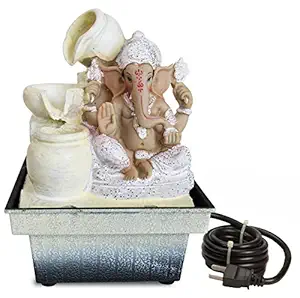 TIED RIBBONS Ganesha Water Fountain for Tabletop Waterfall Indoor Outdoor Living Room Garden Home Decoration and Gifts Multicolour