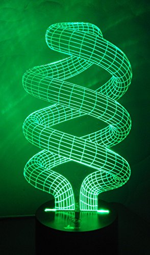 Spiral Tornado 3D Night Light Led Illusion Lamp Bedside Desk Table Lamp, Loveboat 7 Color Changing Lights With Acrylic Flat And Abs Base And Usb Charger As Home Decor #TOP4