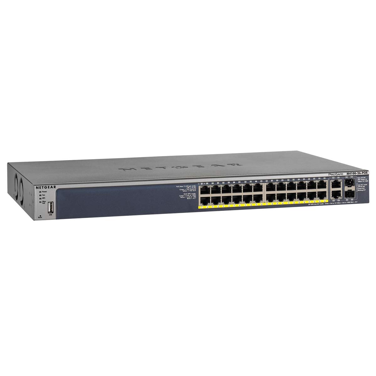 NETGEAR ProSAFE M4100-26-POE 24 Port Fast Ethernet Managed Switch w/ PoE 10/100 Mbps