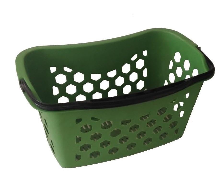 10 Adet Fasulye Tipi-Oval Plastik Alışveriş Sepeti - Market El Sepeti Turuncu