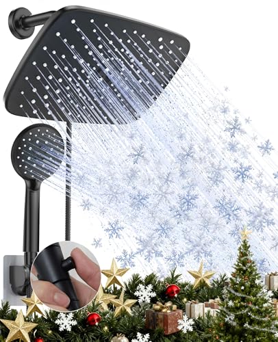 Veken 11.8 Inch Rain Shower Head with Handheld- High Pressure