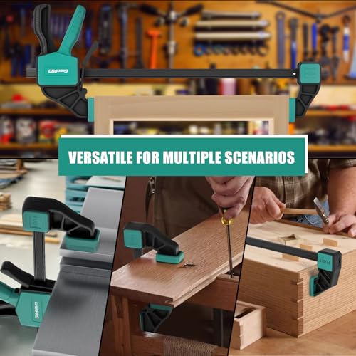 GRENPRO 8-Pack Bar Clamps for Woodworking, 12" and 6" Bar Clamps, Working Clamp Sets, Quick-Change F Clamps, 150 LBS Load Limit - Image 9
