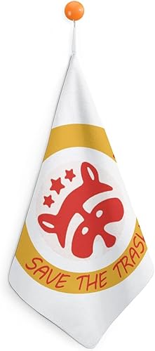 Save The Trash Pandas - Toallas de mano cuadradas de 11 x 11 pulgadas, toallas pequeñas absorbentes con lazo para colgar