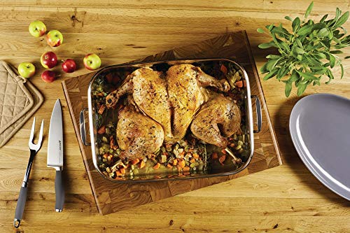 Anolon Triply Clad Stainless Steel Roaster / Roasting Pan With Rack - 17 Inch X 12.5 Inch, Silver #TOP3