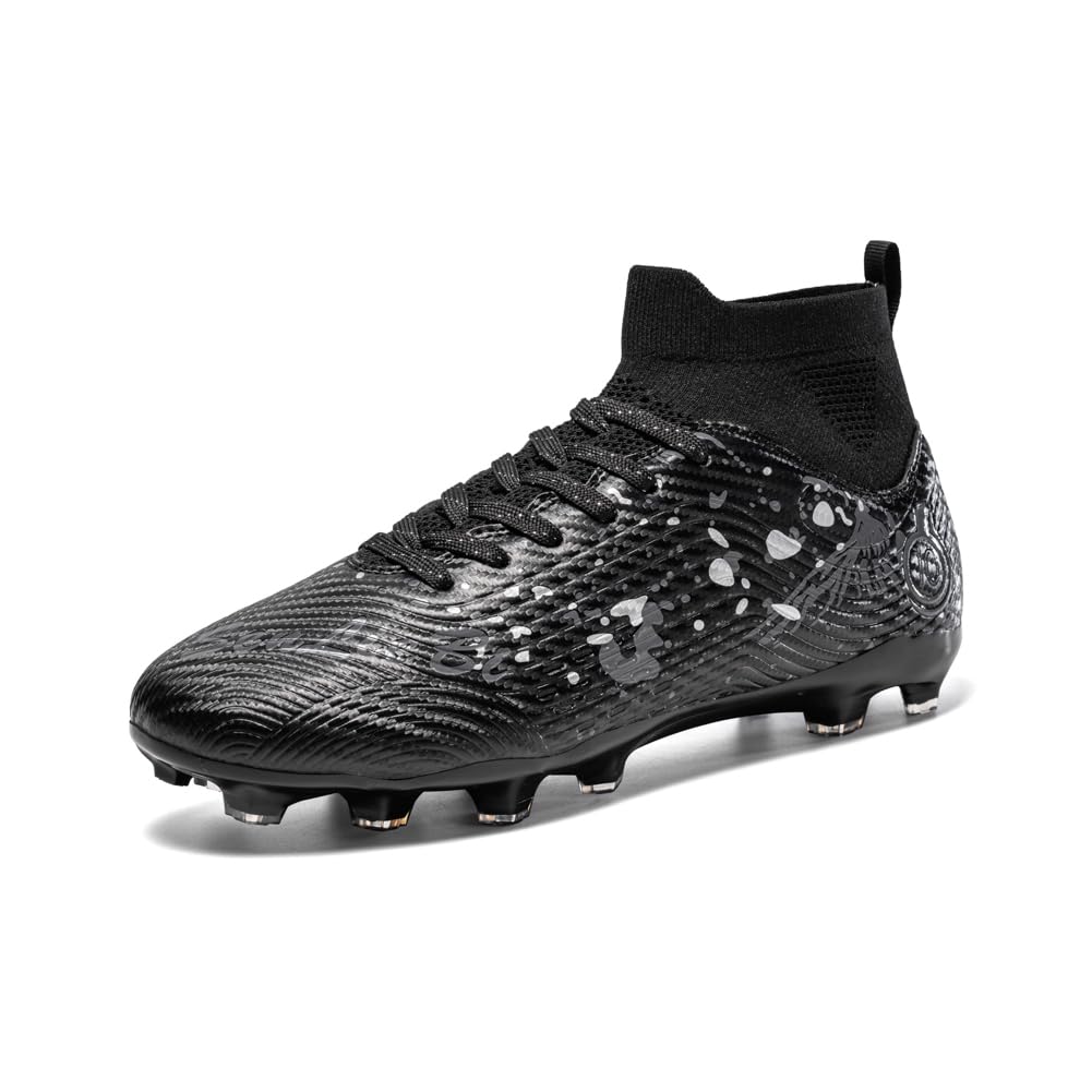 ブラックサッカーシューズ FGソール Amazon.co.jp: [FKHK] サッカースパイク ジュニア 男の子 黒