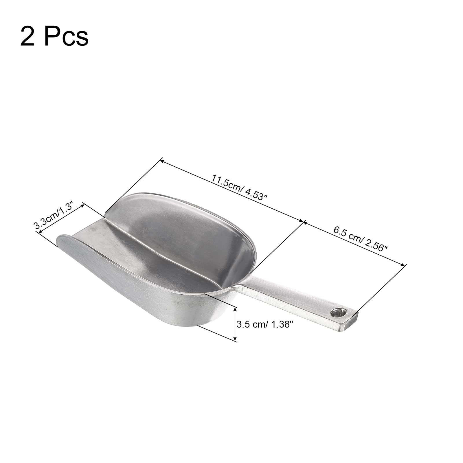 PATIKIL Ice Scoops, 2 Pack Aluminum 7.09