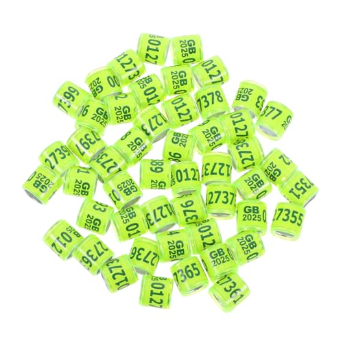 Abaodam 50Pcs Plastic Pigeon Leg Bands Numbered Identification Rings for Racing Homing Pigeons Durable Fade Resistant Bird Tags for Easy Management and Identification