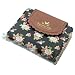 ETIAL Women's Vintage Floral Zip Mini Wallet Short Design Coin Purse Black