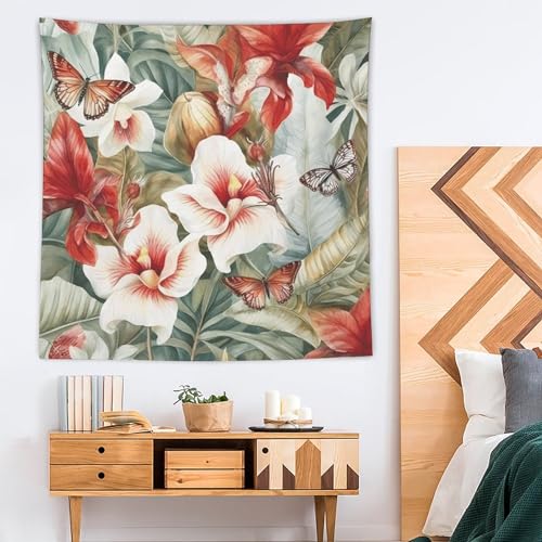 Tapisserie murale fleurs pour masquer un mur vide et décorer une chambre