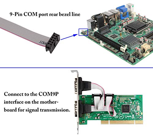 Image of 2 Port DB9 RS232Serial Port Bracket to 10 pin HeaderRibbon Cable Connector Adapter, DB9 Serial Male to 10P Motherboard Header Panel Mount Cable Serial Port Bracket (12in 4Pcs) (2 Port)