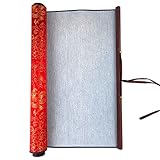 Flylin Calligraphy Cloth, Reusable Chinese Calligraphy Practicing Tool Magic Water Painting Paper Ten Thousand Times Writing Cloth Scroll for Home School (Red)