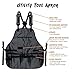 Under NY Sky Tool Apron – Magnetic Tool Holder – Heavy Duty Gray Oxford Canvas – Cross-Back – 18 Pockets – Adjustable for Men, Women – Pro Mechanic, Woodworker, Carpenter, Electrician, Gardener Apron