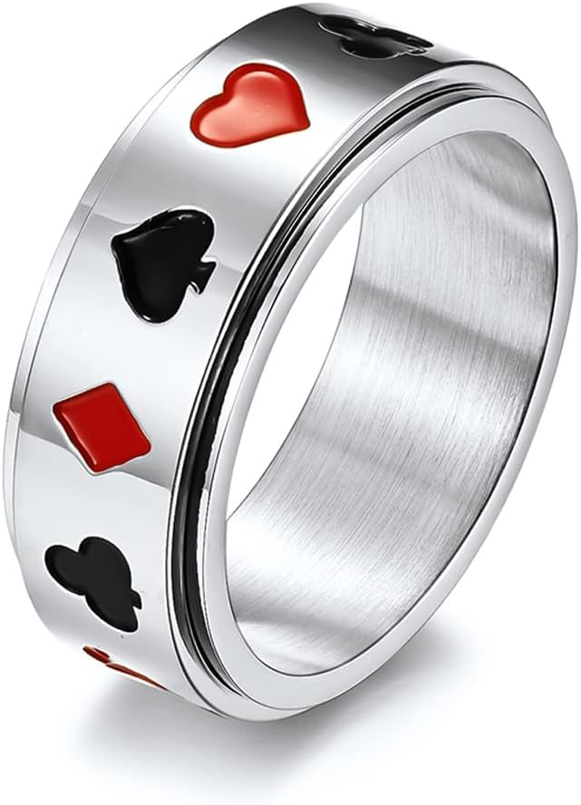 See full amazon price history chart for El Regalo Stainless Steel Ace of Spades Poker Fidget Spinner Playing Cards Bikers Ring - Fidget Spinner Anxiety Relief Anti Tarnish Rotating Unisex Ring (Silver, 9) El Regalo Stainless Steel Ace of Spades Poker Fidget Spinner Playing Cards Bikers Ring - Fidget Spinner Anxiety Relief Anti Tarnish Rotating Unisex Ring (Silver, 9) (B0CCRMJYZ5) Amazon Price History, Amazon Price Tracker