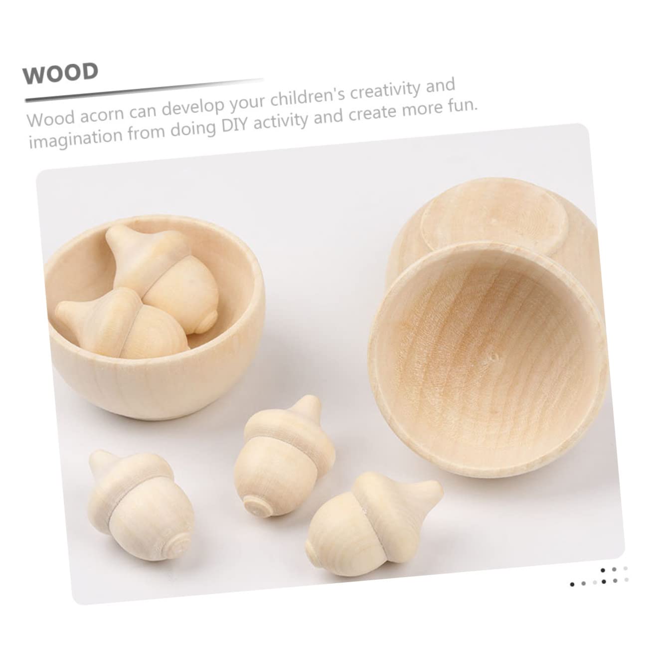 ifundom 120 Stck Teiliges Kleine Holz Eicheln zum Basteln Naturbelassenes Unbehandeltes Holzmaterial zum Bemalen Kreative DIY Deko und Kinderkunstprojekte Fördert Fantasie und