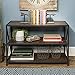 Walker Edison 2 Tier Open Shelf Industrial Wood Metal Bookcase Tall Bookshelf Home Office Storage, 40 Inch, Dark Walnut